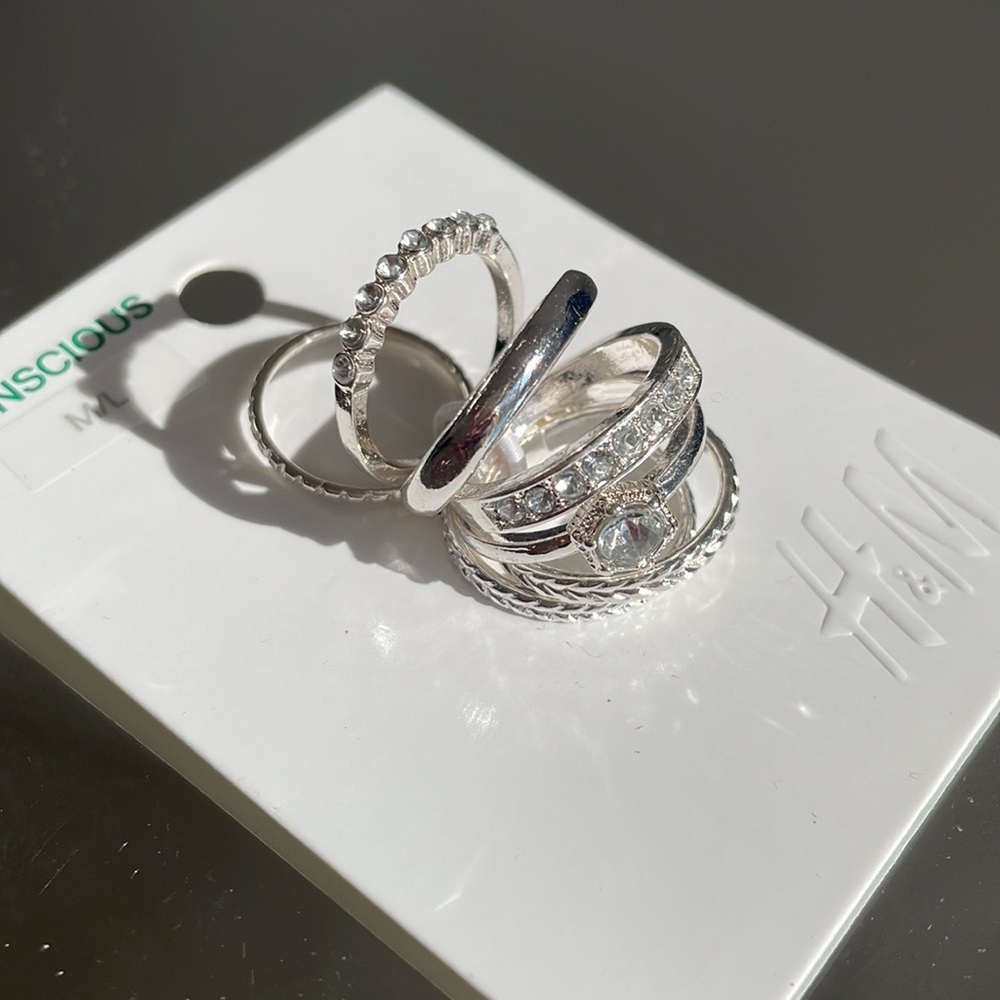 H&M Silver Ring Pack - M/L - NWT